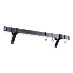 48" Rolled End Bar with 4" Wall Brackets and 12 Hooks