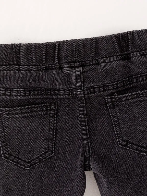 Black Tight Bell-bottoms Denim Jeans Pants