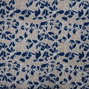 Blue And White Floral Organza Fabric