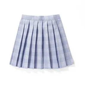 [Blue Purple] JK vintage plaid seifuku uniform skirt