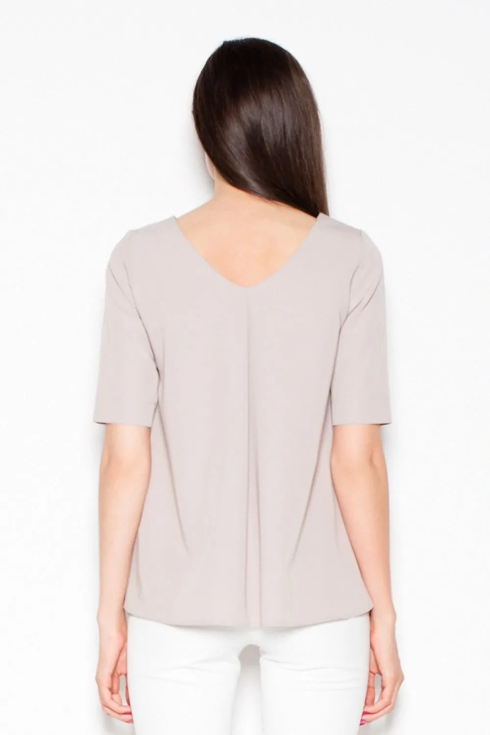 Chic Asymmetrical Blouse with Unique Back Cut