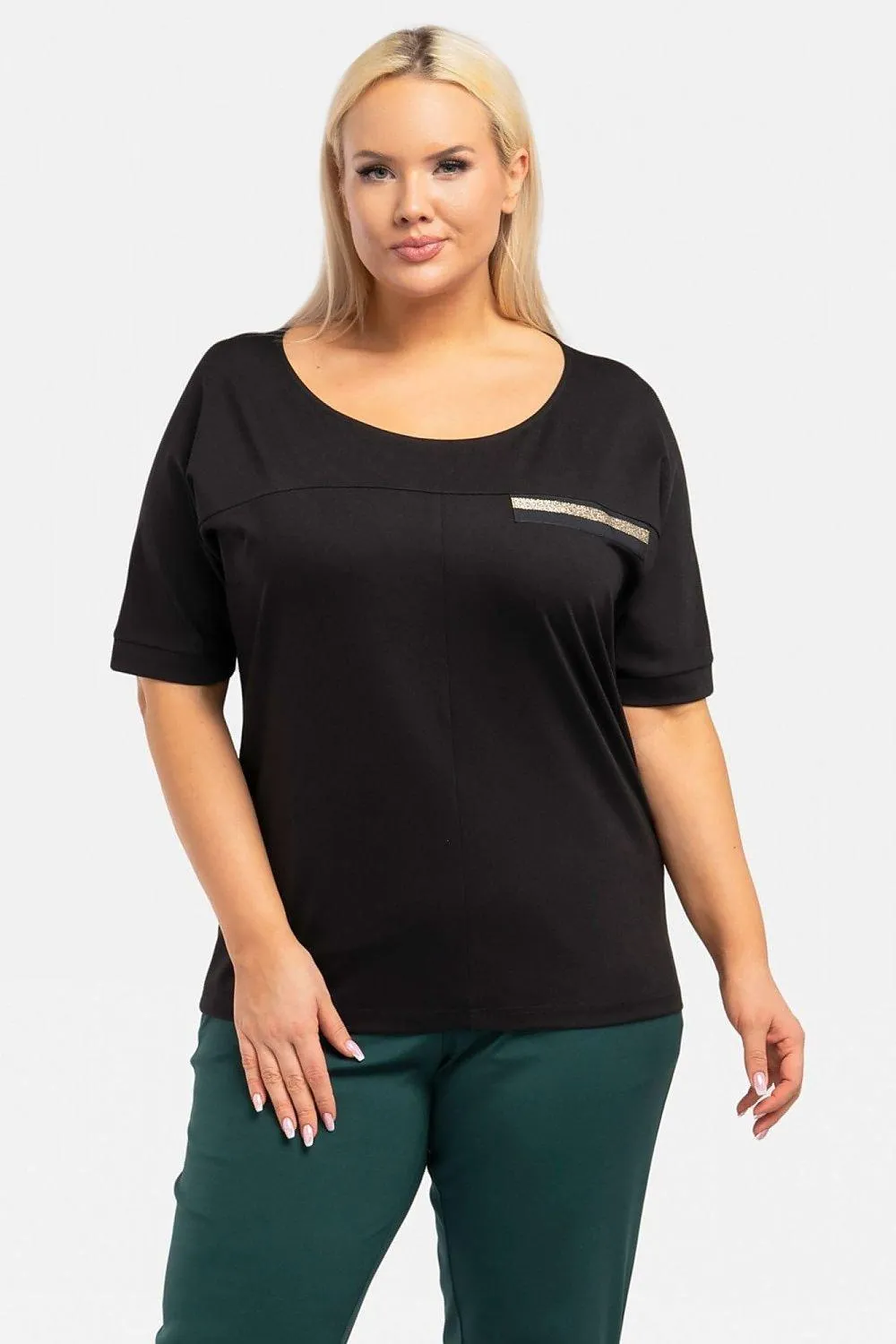 Chic Plus Size Teya Blouse with Stylish Ribbon Accent