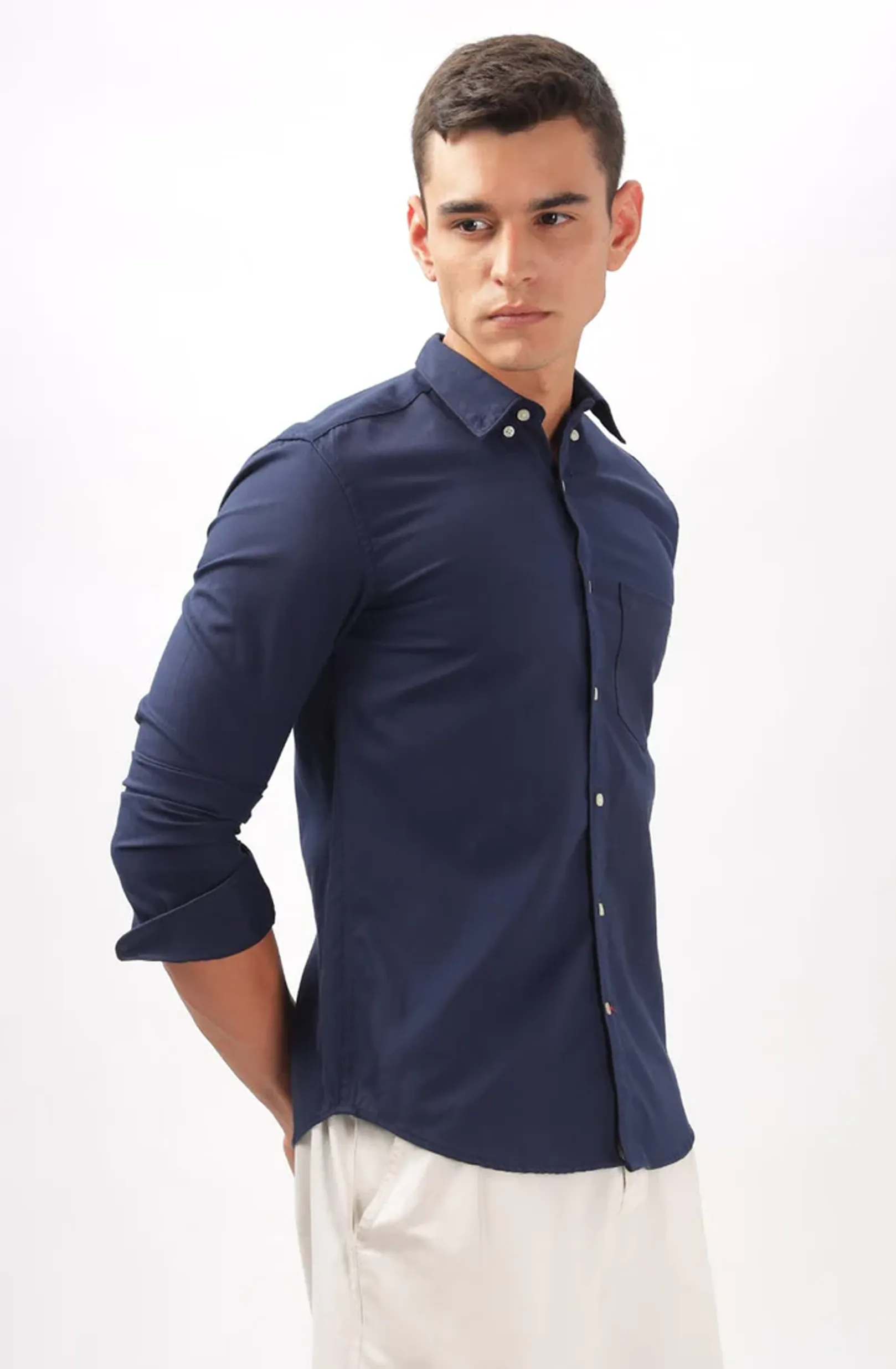 Classic Oxford Navy Blue Formal Shirt