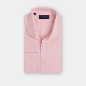 Contemporary Fit, Cutaway Collar, Two Button Cuff in Pink Herringbone