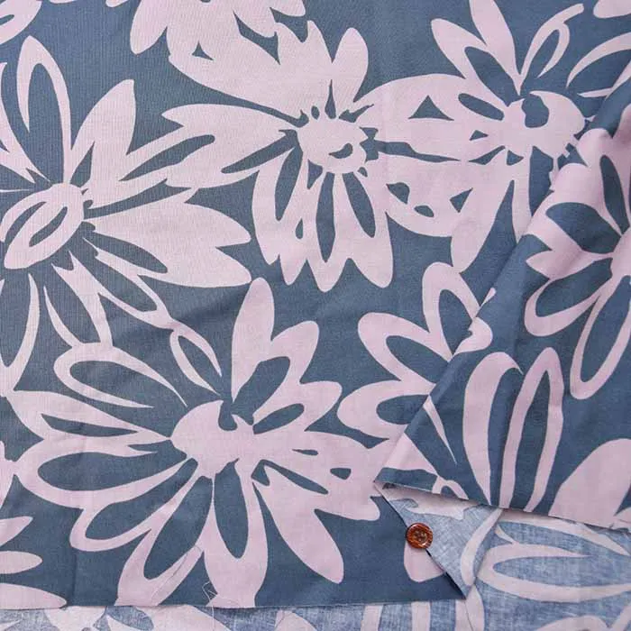 Cotton Scare Printed Fabric Bicolor Chic Flower