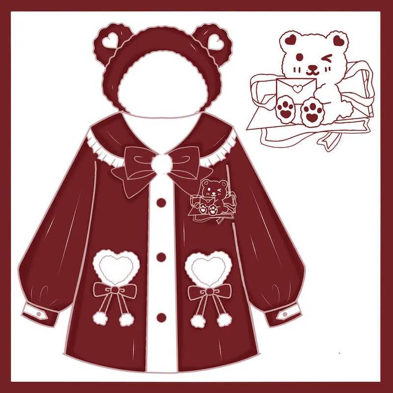 [Cute Bear] JK red uniform set