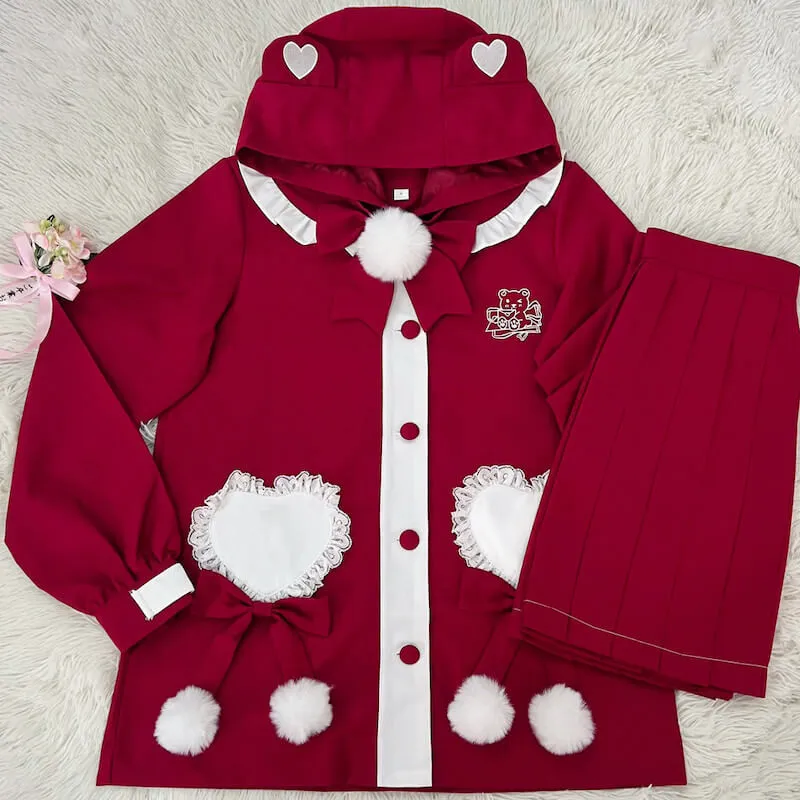 [Cute Bear] JK red uniform set