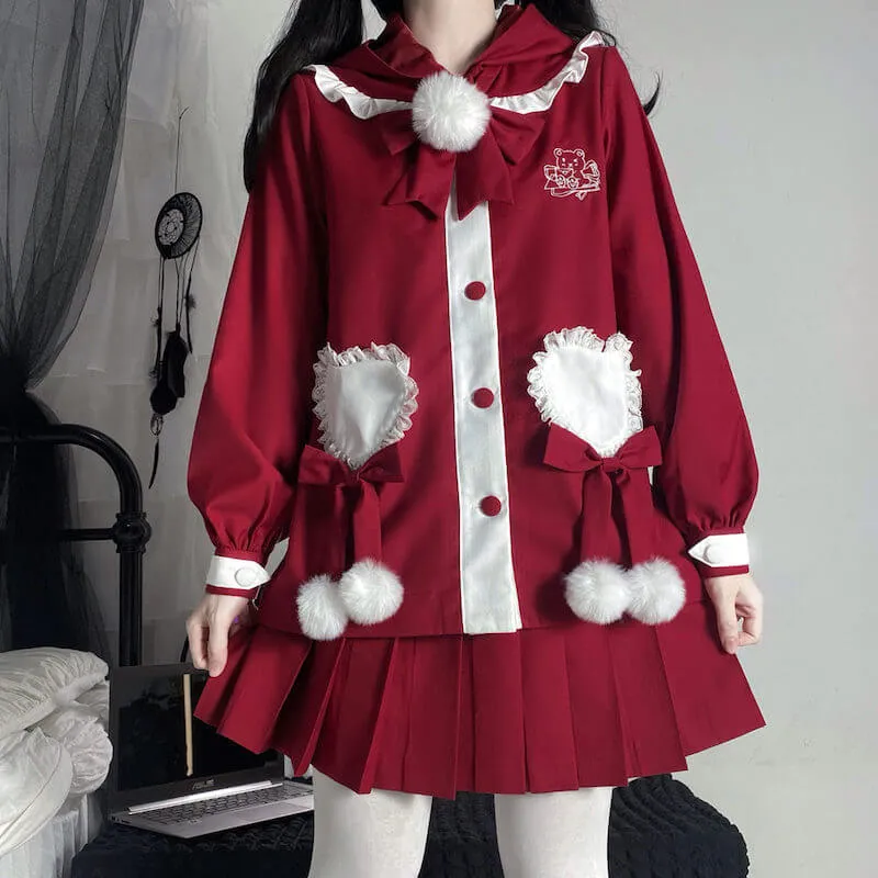 [Cute Bear] JK red uniform set