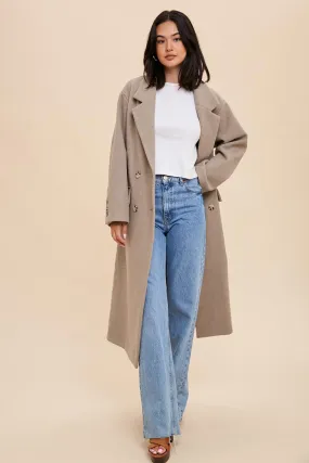 Double Breasted Lapel Duster Coat