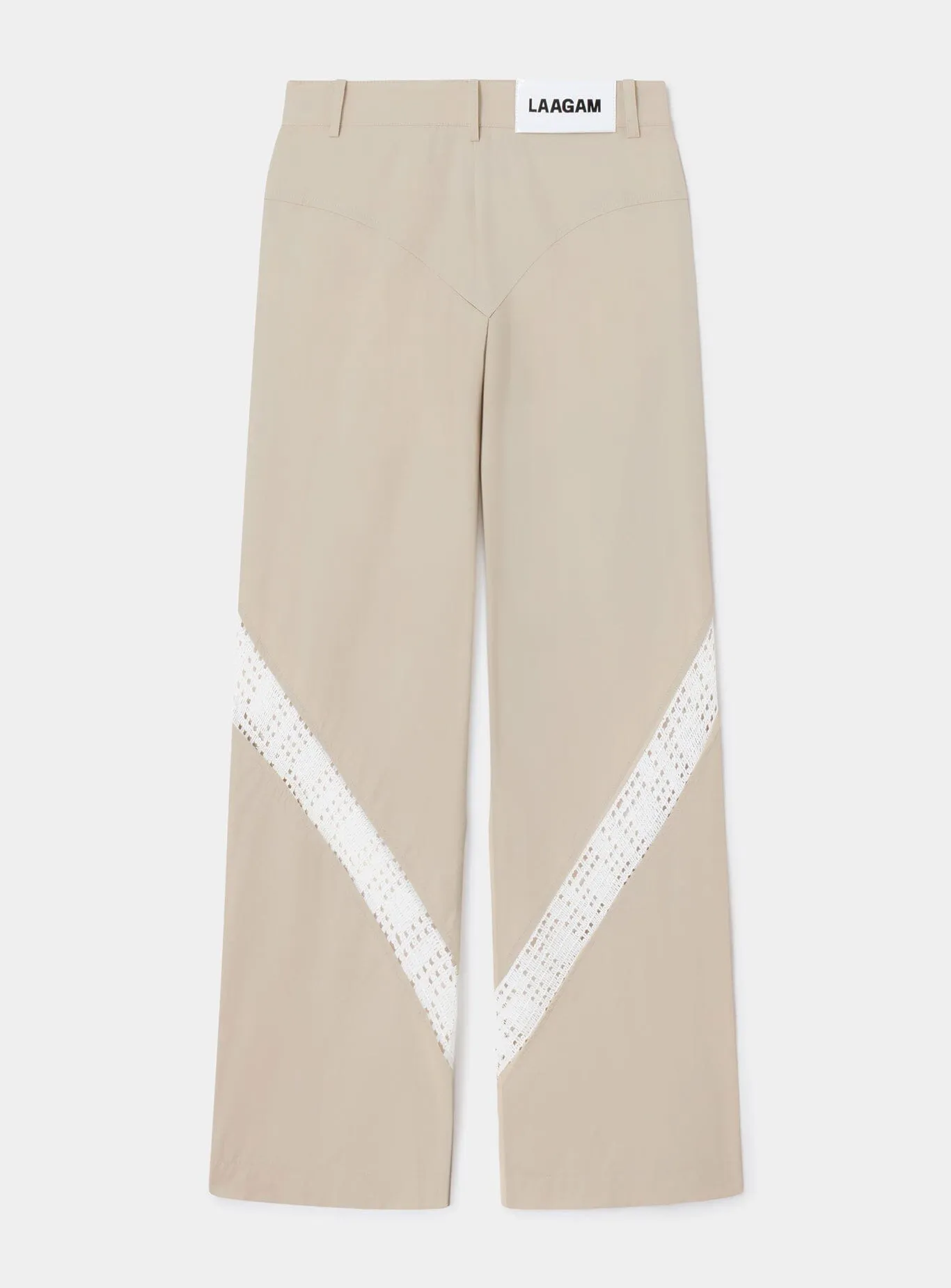 ELLIE BEIGE RELAXED CUT-OUT PANTS