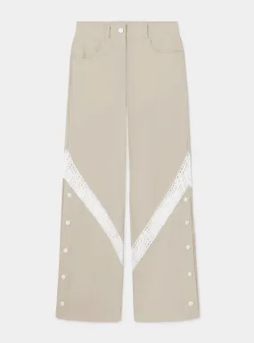 ELLIE BEIGE RELAXED CUT-OUT PANTS