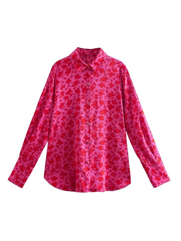 FashionSierra - Chic Lady Long Sleeve Floral Print Blouses