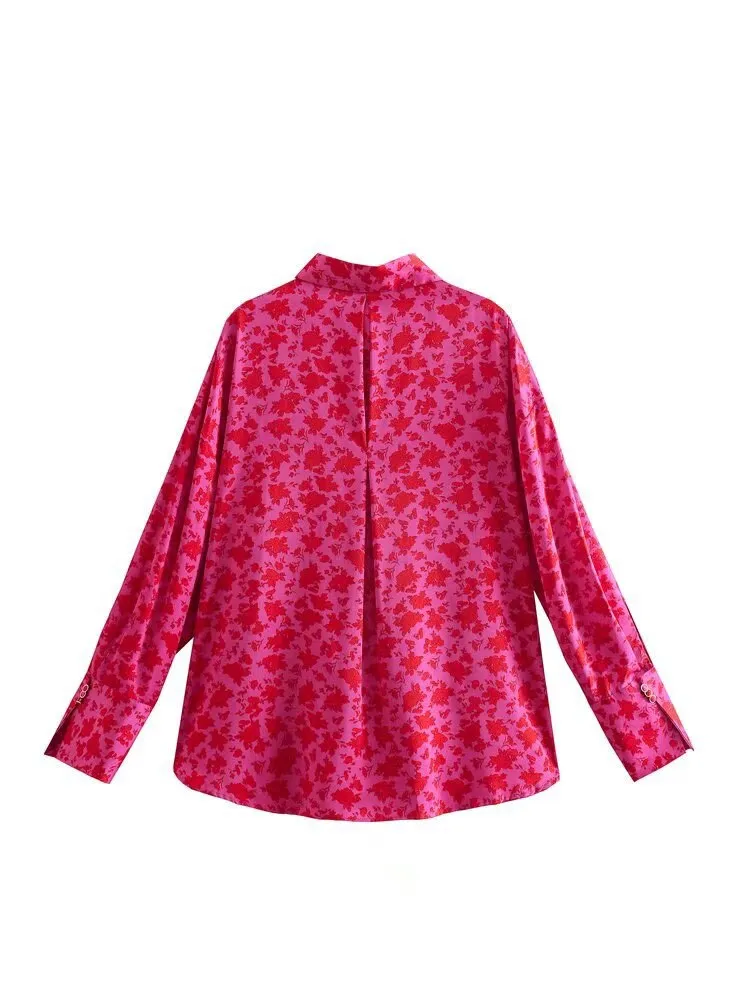 FashionSierra - Chic Lady Long Sleeve Floral Print Blouses