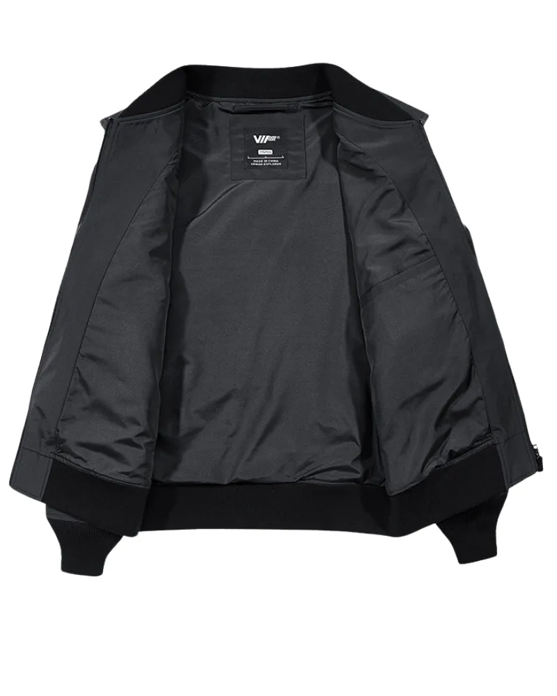 Functional Fake Two Piece Backpack Bomber Jacket