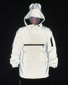 Functional Reflective Half-Zip Hooded Jacket