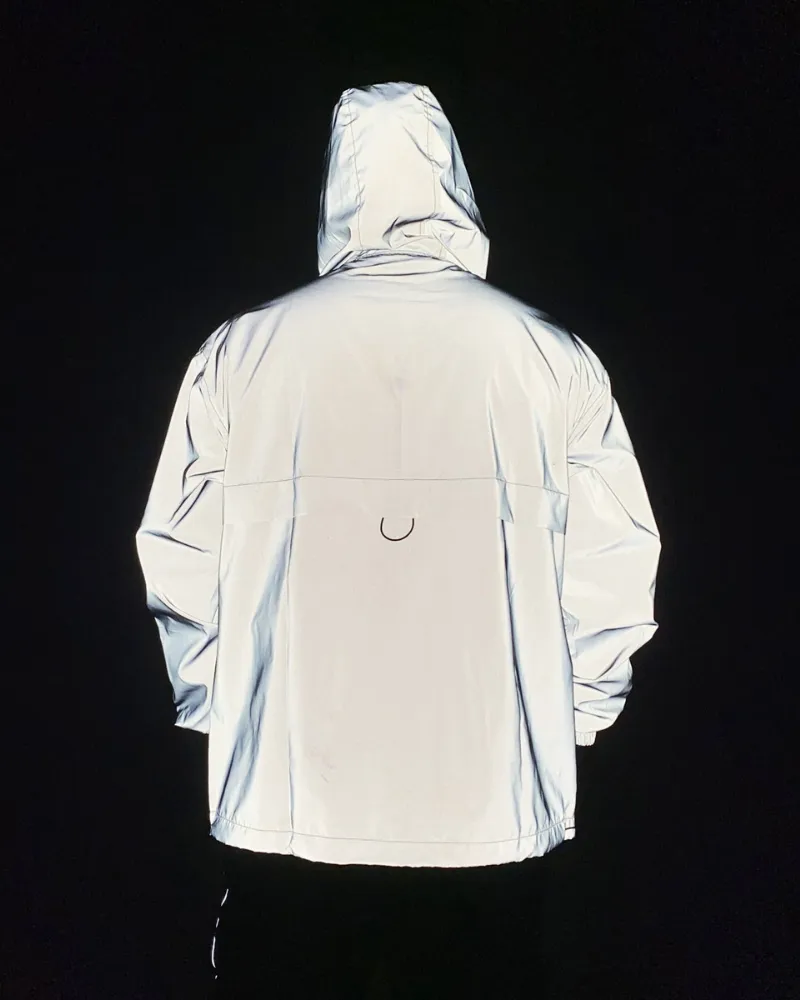 Functional Reflective Half-Zip Hooded Jacket