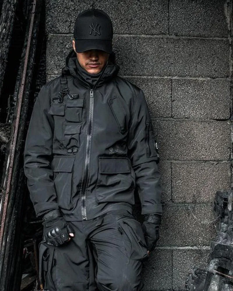 Functional Techwear Multi-Pocket Jacket