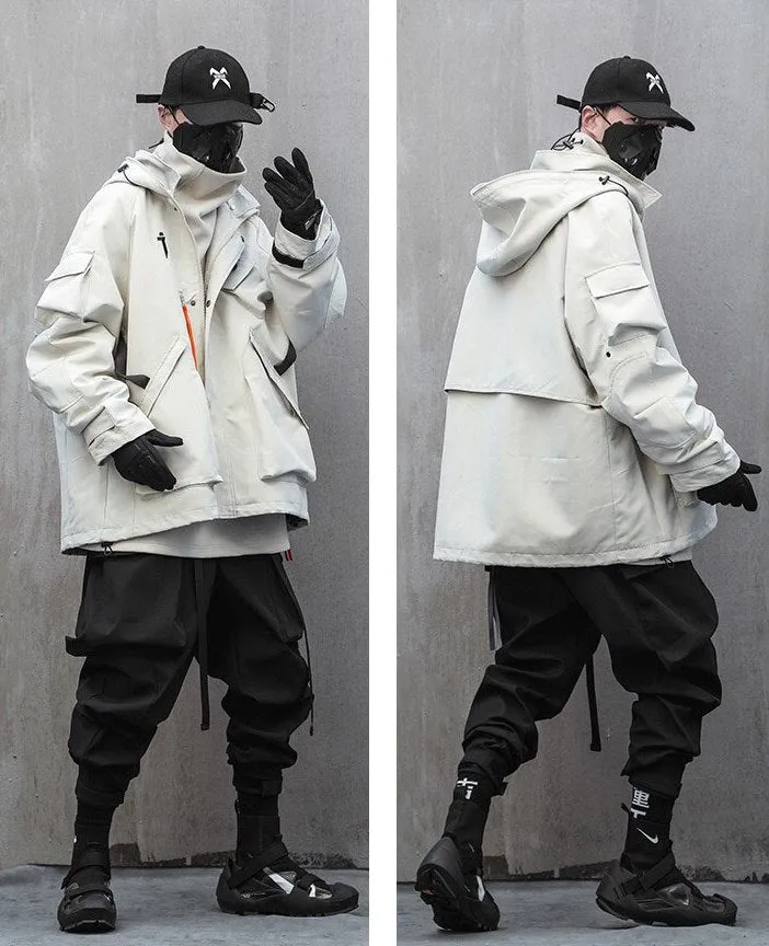 Futuristic Utility Cargo Jacket