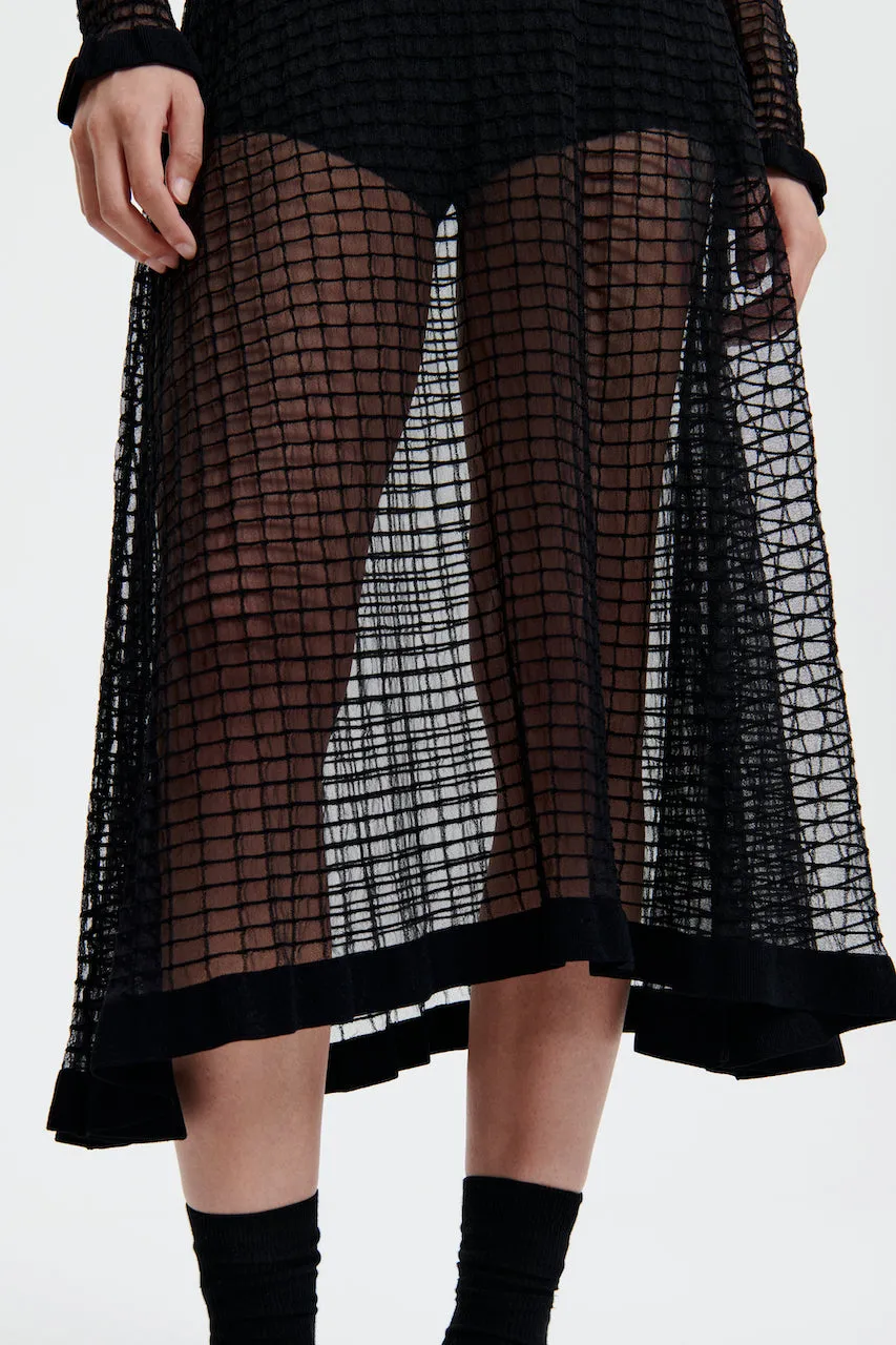 GEMMA | SKIRT MATISSE SHEER GRID BLACK