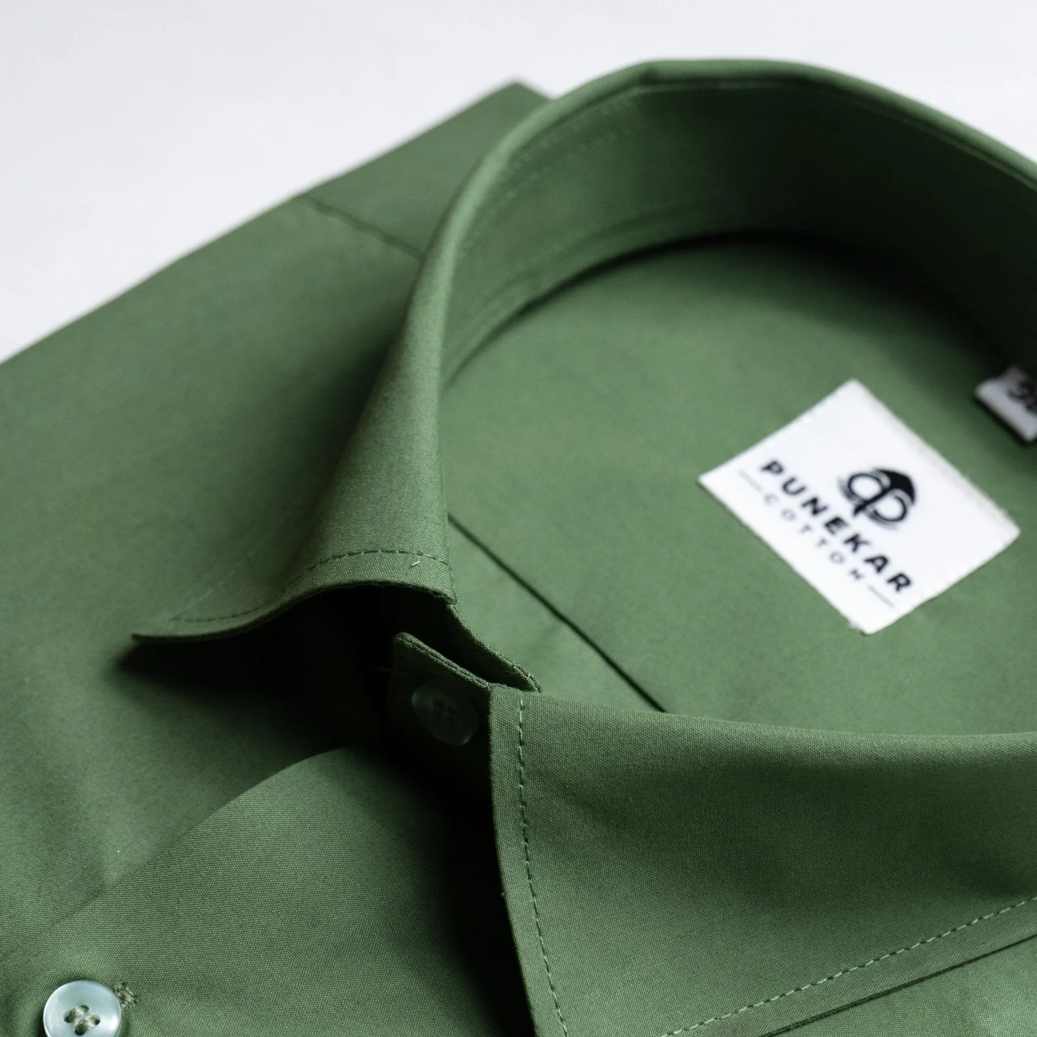 Green Color Lycra Twill Cotton Shirt For Men