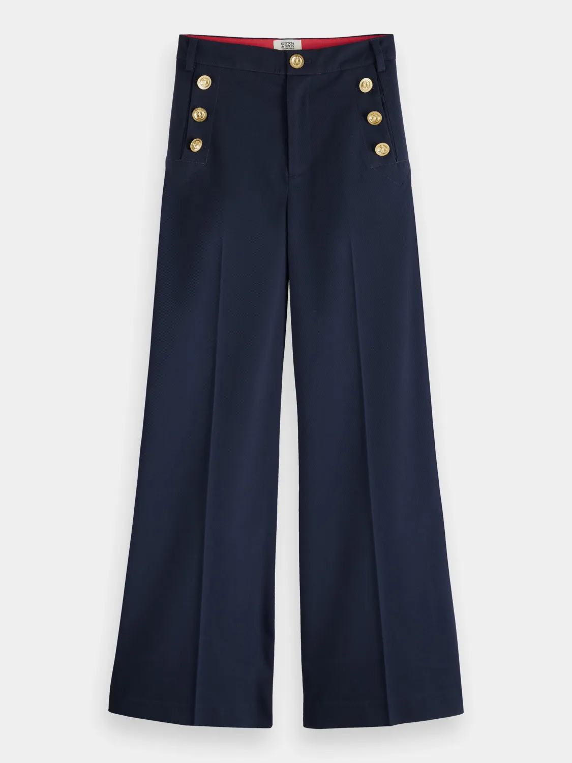 Hana high-rise wide-leg sailor pant