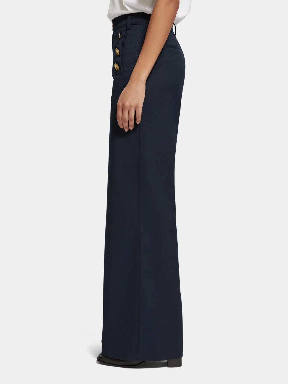 Hana high-rise wide-leg sailor pant