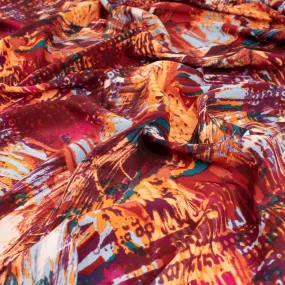 Ice Wash Prints Maroon & Orange Stripe Abstract