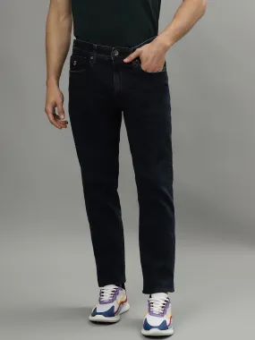 Iconic Men Blue Solid Mid-Rise Slim Fit Jeans