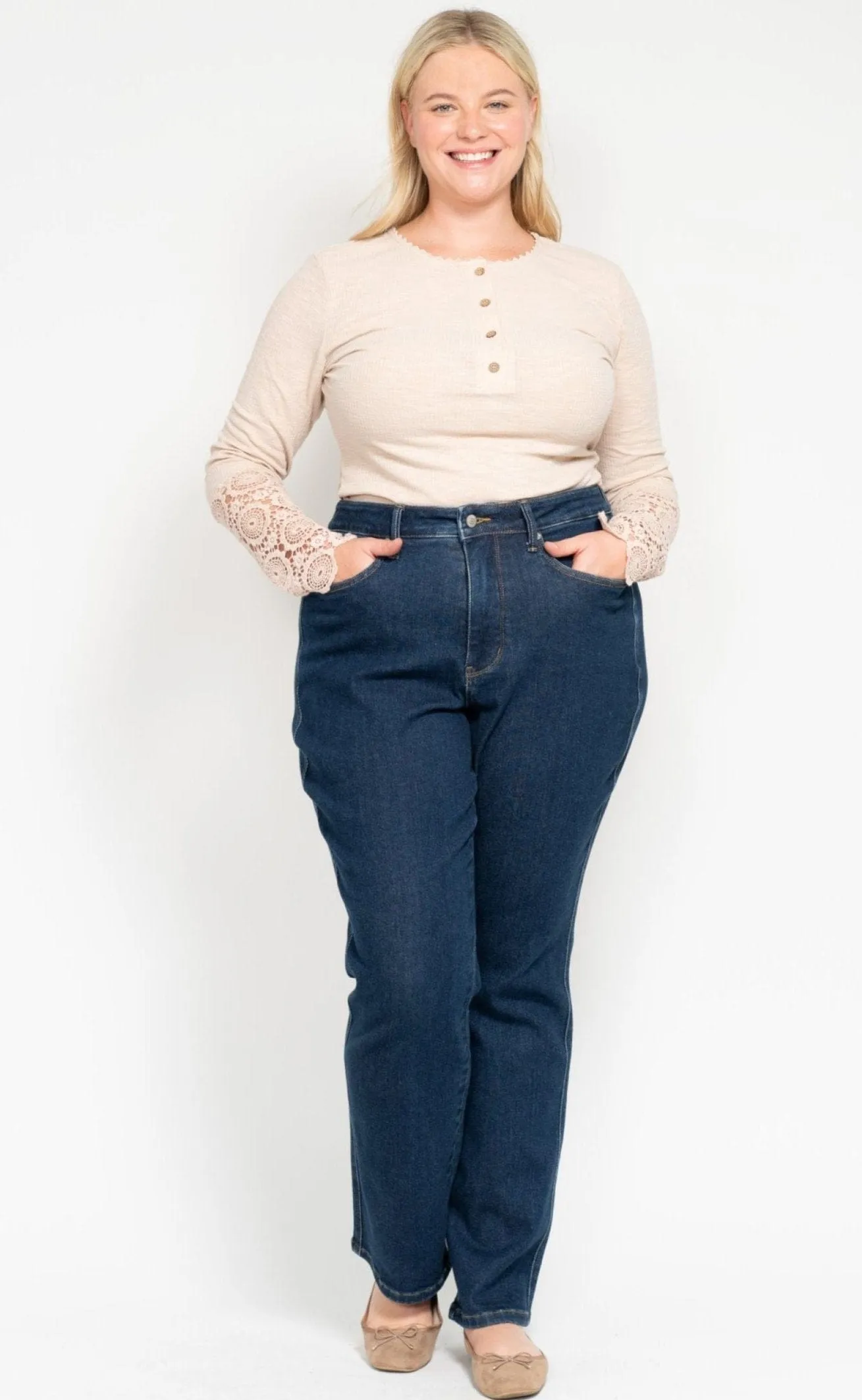 Judy Blue High Waist Tummy Control Classic Straight Fit Jeans