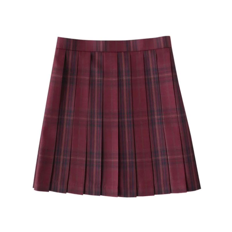 [Jujube Flower Red] JK vintage plaid uniform skirt