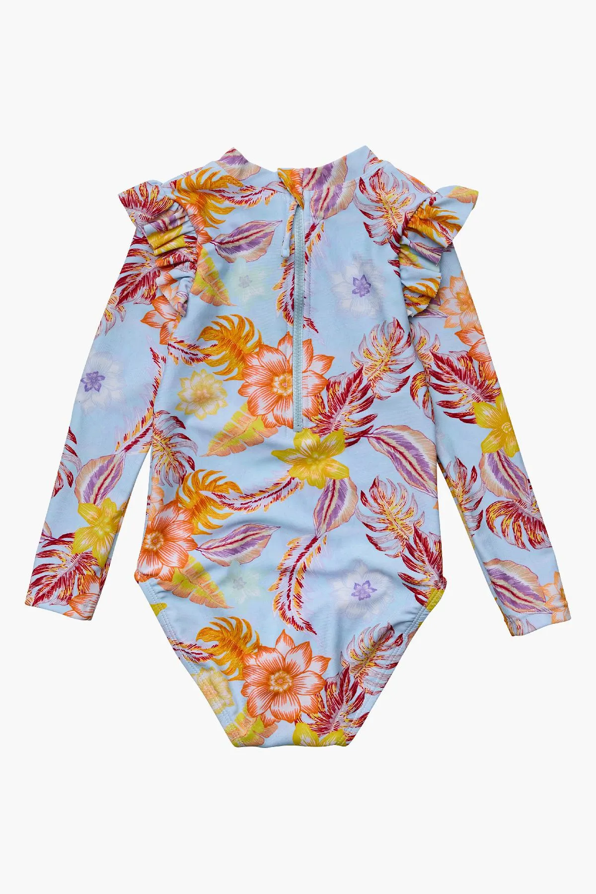 Kids Swimsuit Snapper Rock Boho Tropical Frill Surf Suit