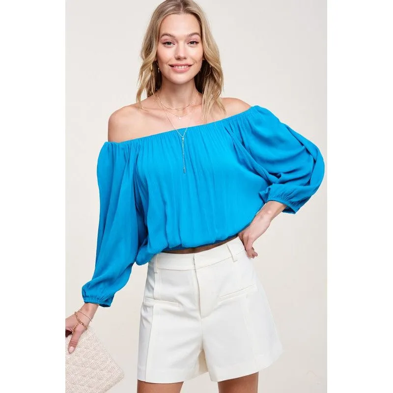 LA MIEL Women's Chic Off-the-shoulders Top with Ballon Sleeves - Jenna Top