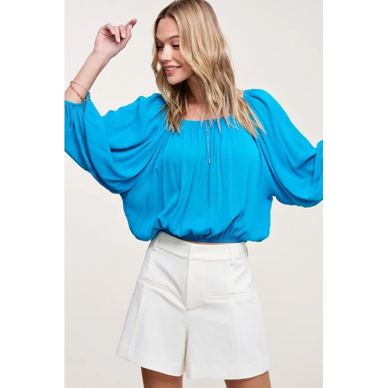 LA MIEL Women's Chic Off-the-shoulders Top with Ballon Sleeves - Jenna Top