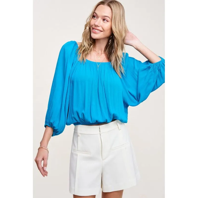 LA MIEL Women's Chic Off-the-shoulders Top with Ballon Sleeves - Jenna Top