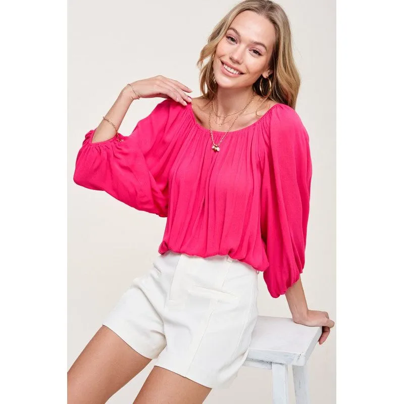 LA MIEL Women's Chic Off-the-shoulders Top with Ballon Sleeves - Jenna Top