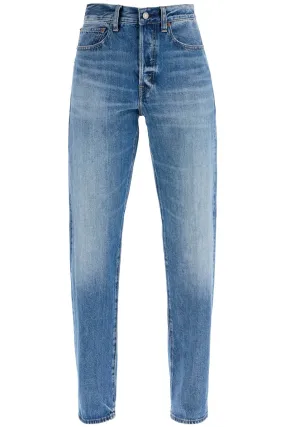 Light Blue High-waisted Straight Womens Jeans