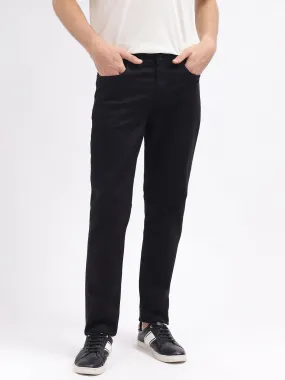 Lindbergh Men Black Solid Tapered Fit Mid-Rise Jeans