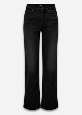 Madison Wide Leg Jeans in Washed Black