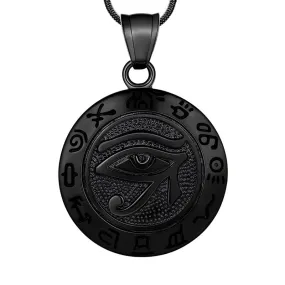 Men Eye of Horus Necklace Pendant Amulet Jewelry 316L Stainless Steel