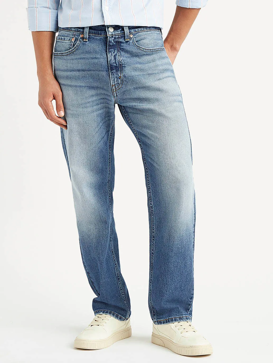 Men's 505 Straight Fit Blue Jeans