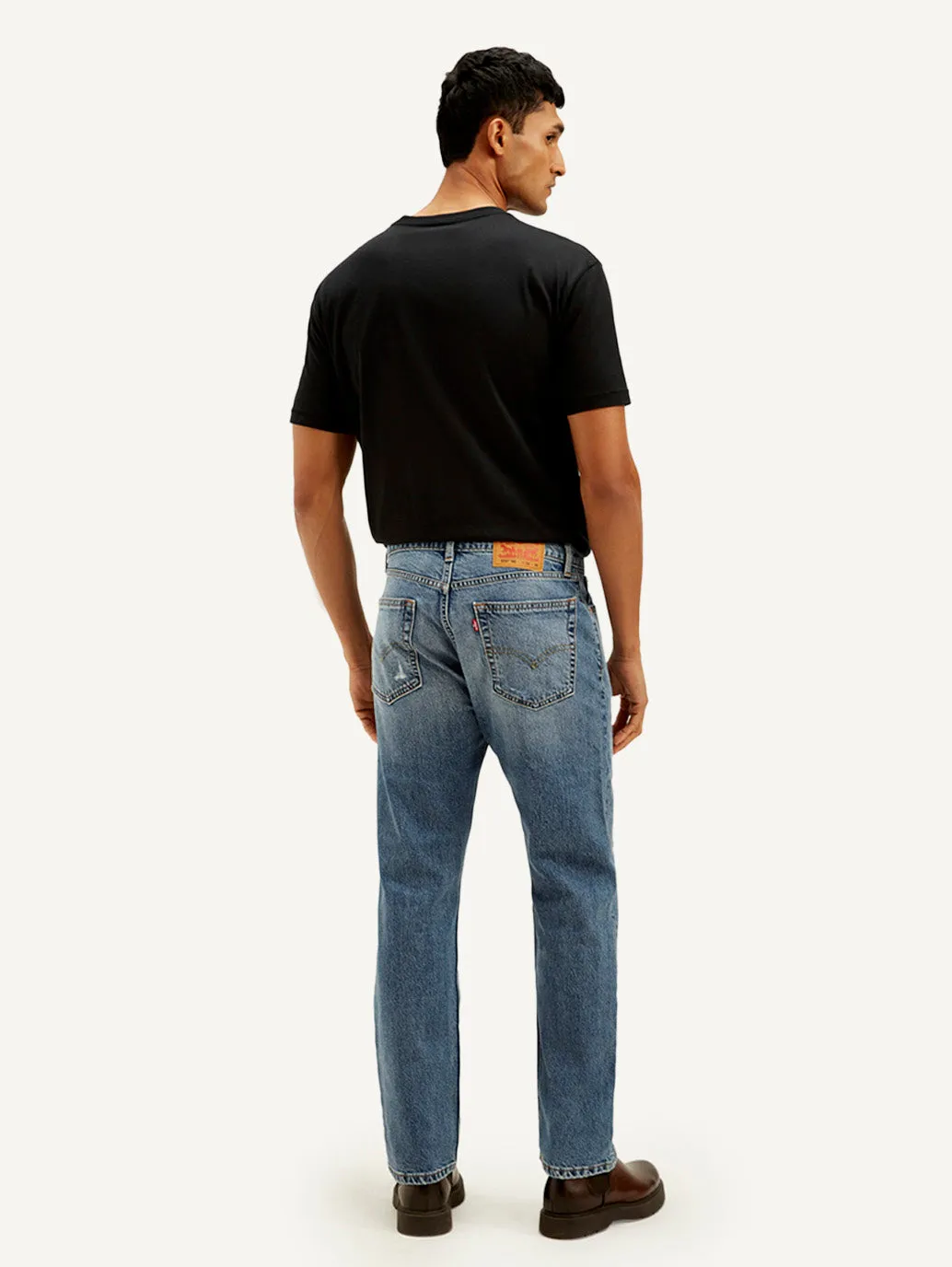 Men's 555 Relaxed Straight Fit Blue Jeans