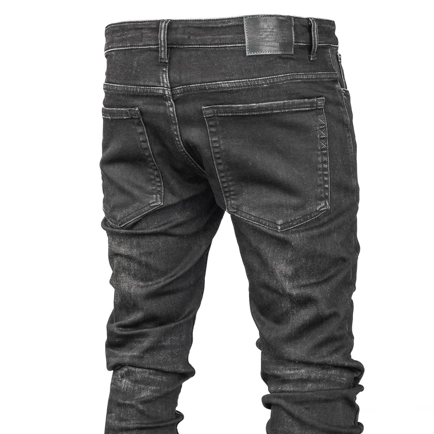 Men's Black Distressed Denim Jeans