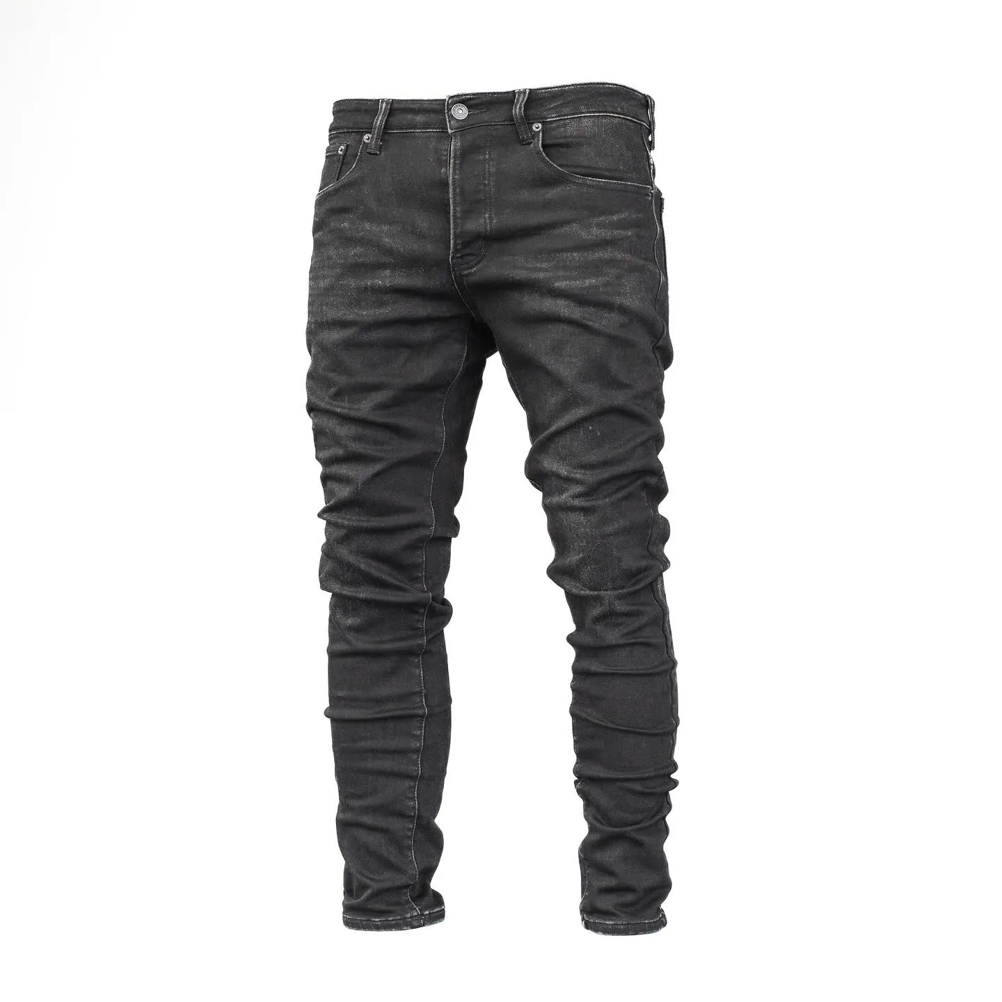 Men's Black Distressed Denim Jeans