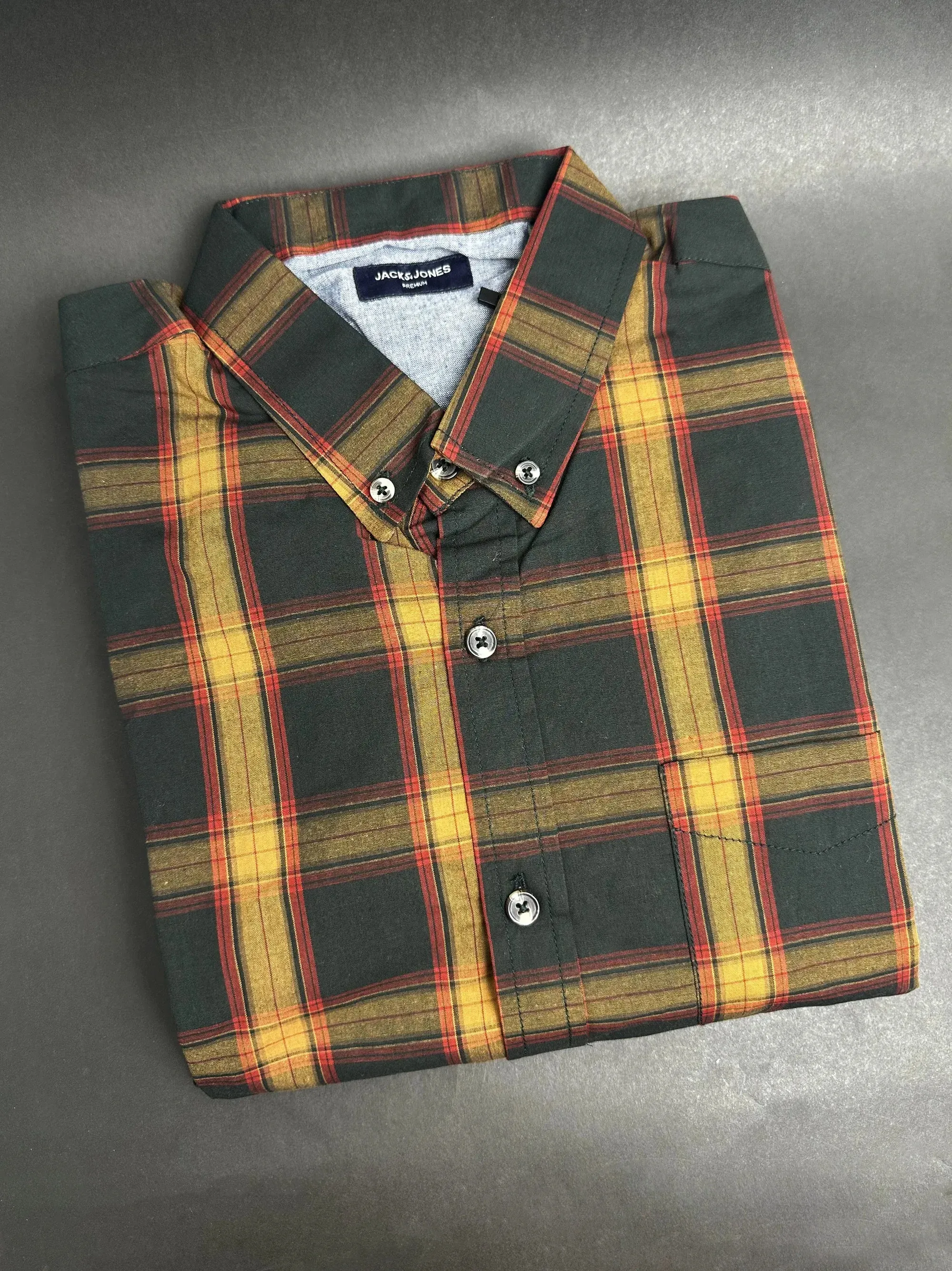 Men's Multicolor Dark Green Check Shirt