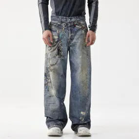 Men's Trendy Hip-Hop Jeans - Loose Fit