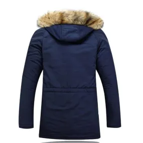 Men's Warm Winter Cotton Jacket With Fur Jacket