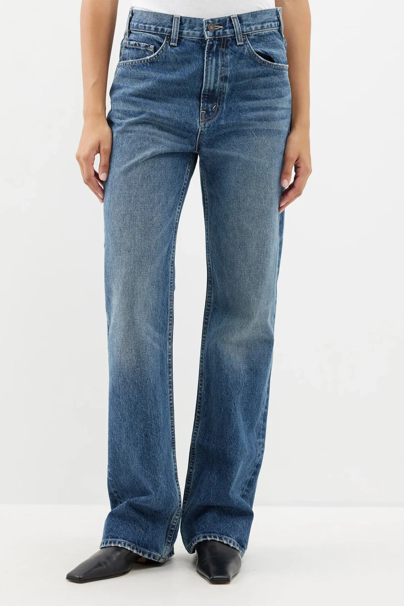 Mitchell Heavy Cross-hatch Straight-leg Jeans