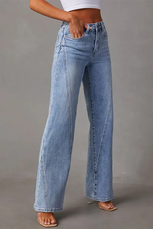 Mixiedress Timeless Distressed Straight Leg Splice Jeans