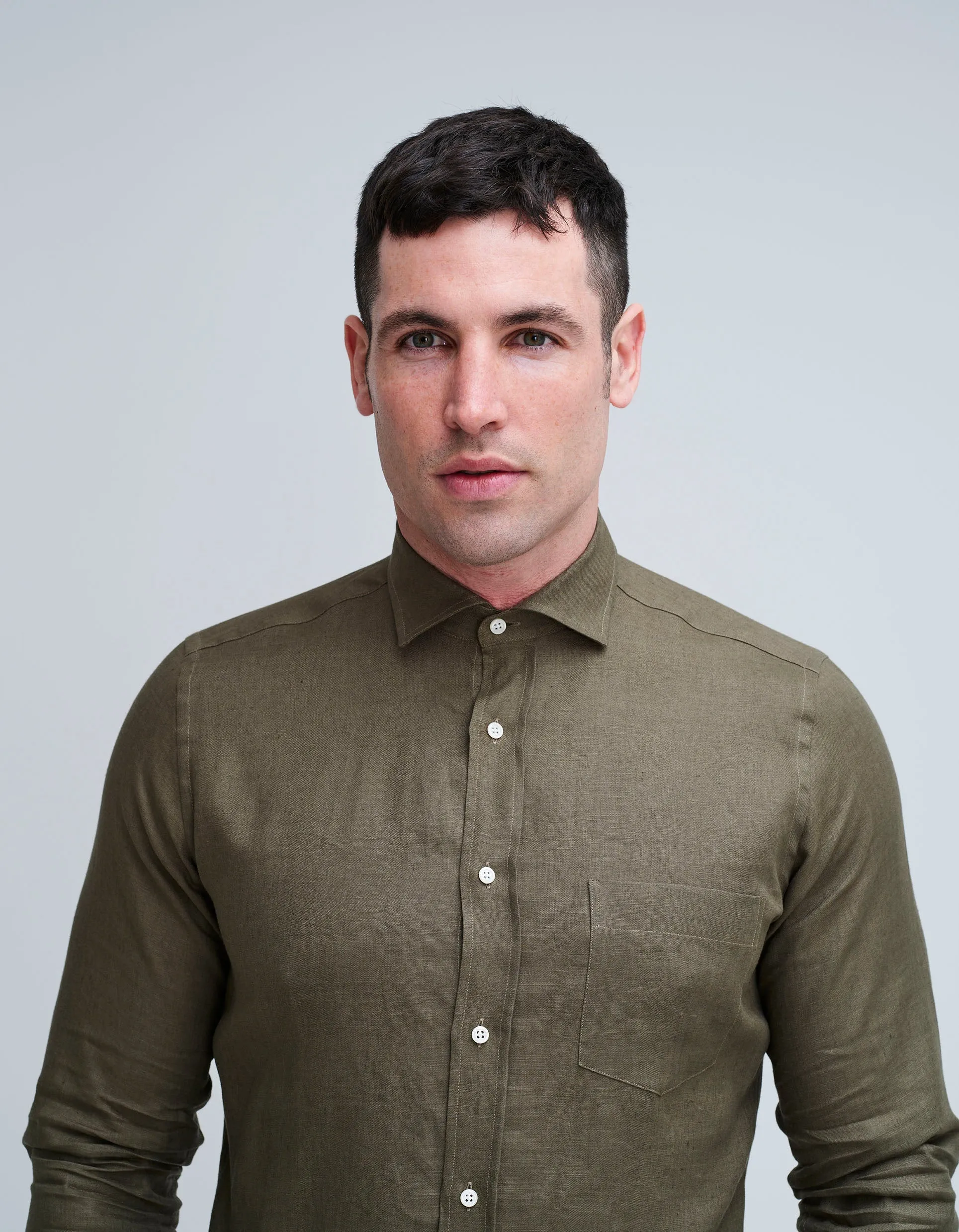 Olive Linen Shirt