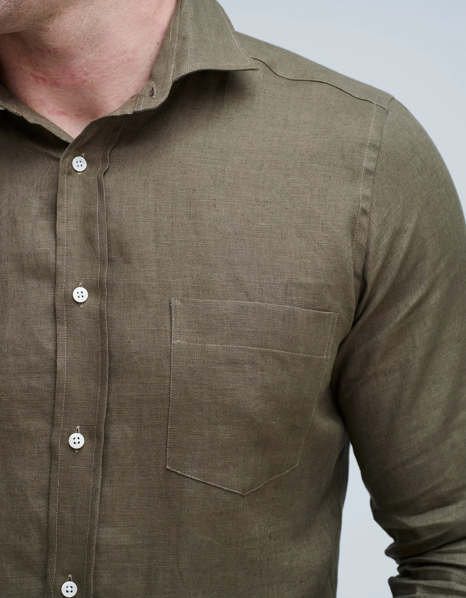 Olive Linen Shirt